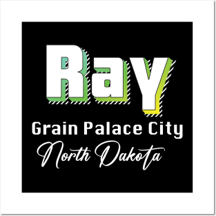 Ray North Dakota Yellow Text Posters and Art